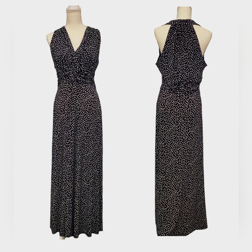 🔥Evan Picone Black and White Polka Dot Halter-Like Neckline🔥